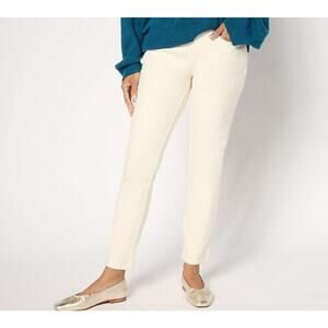 Belle Kim Gravel Size Tall 10 Cream Flexibelle Slim Leg Jeans A460169 NWOT